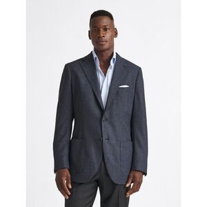 Proper Cloth Mens S130 Brushed Wool Bedford Jacket Blazer 38R Blue Italian Drago